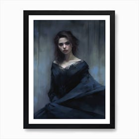 Woman In A Black Dress 4 Art Print