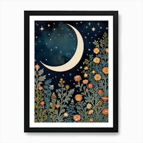 Nature And Moon Style William Morris 7 Art Print