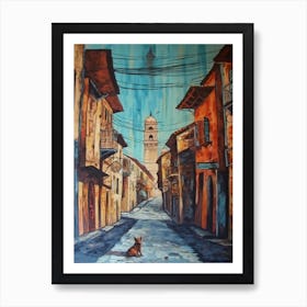 Painting Of Istanbul With A Cat In The Style Of Surrealism, Dali Style 3 Art Print