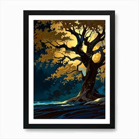 Tree At Night 3 Art Print