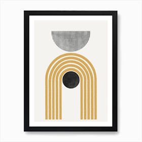 Moon And Stars, Retro, Mid Century Modern Art Print