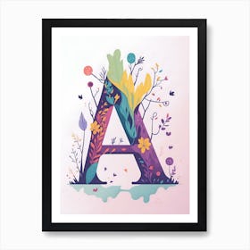 Colorful Letter A Illustration 90 Art Print