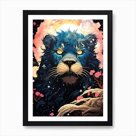 Blue Lion Art Print