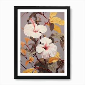 Hibiscus 4 Flower Painting Art Print