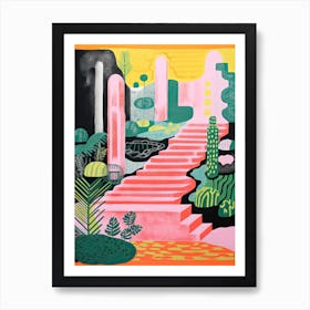 Villa Taranto Gardens Abstract Riso Style 2 Art Print