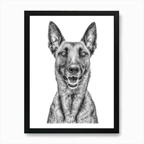 Portrait Of A German Shepherd 1 Art Print