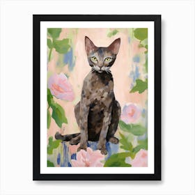 A Peterbald Cat Painting, Impressionist Painting 2 Art Print