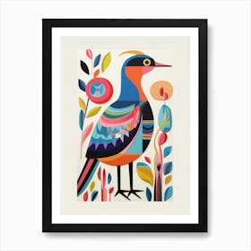 Colourful Scandi Bird Duck 1 Art Print