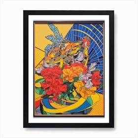 Snapdragons Flower Still Life  4 Abstract Expressionist Art Print