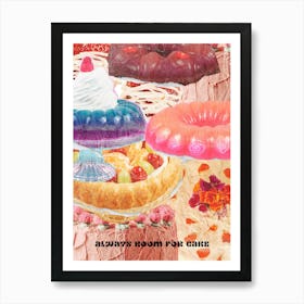 Always Room For Cake Retro Vintage Kitchen Art Print