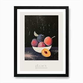 Art Deco Plums In A Bowl Poster Art Print