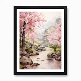 Beautiful Watercolor Cherry Blossom 3 Art Print