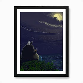 Totoro Playing the Ocarina Art Print