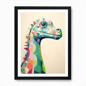 Colourful Dinosaur Brachiosaurus 4 Art Print