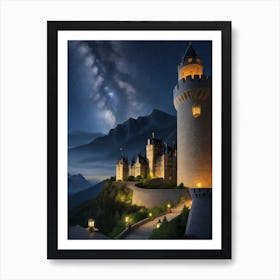 Castle At Night 1 Art Print