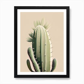 Nopal Cactus Neutral Abstract 1 Art Print