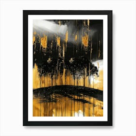 Black And Gold Abstract Painting 48 Art Print