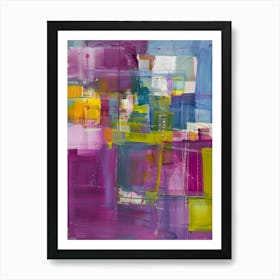 Abstract Painting, Purple And Yellow Art Print