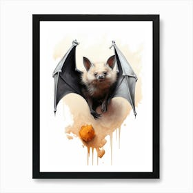 Grey Headed Flying Fox Vintage Illustration 1 Art Print