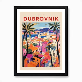 Dubrovnik Croatia 3 Fauvist Travel Poster Art Print