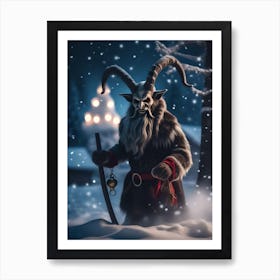 Demon In The Snow Art Print