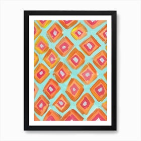 Orange Diamonds  Art Print