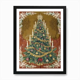 Christmas Tree With Candles Art Print