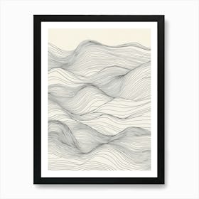 Abstract Drawing Of Waves 1 Art Print