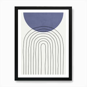 Shapes and Lines - Blue 01 Art Print