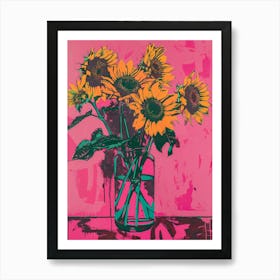 Sunflowers In A Vase 16 Art Print