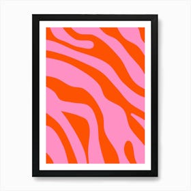 Vintage Retro Abstract Pink And Orange Art Print