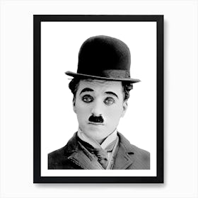 Charlie Chaplin Line Illustration v2 Art Print