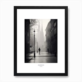 Poster Of Oviedo, Spain, Black And White Analogue Photography 4 Art Print