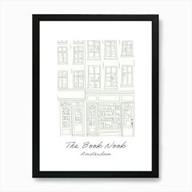 Amsterdam The Book Nook Pastel Colours 3 Poster Art Print