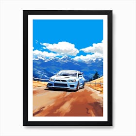 A Mitsubishi Lancer Evolution In The The Great Alpine Road Australia 4 Art Print