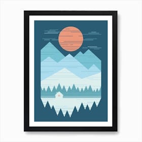 Cabin In The Snow Art Print