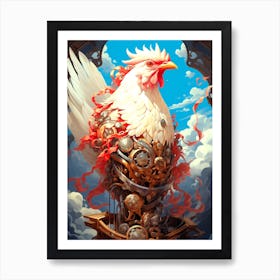 Steampunk Rooster 1 Art Print