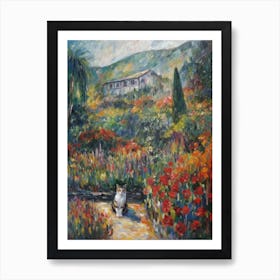 Painting Of A Cat In Eden Project, United Kingdom In The Style Of Impressionism 03 Art Print