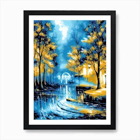 Park At Night Art Print