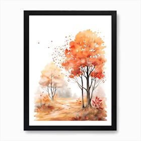 Cute Autumn Fall Scene 23 Art Print