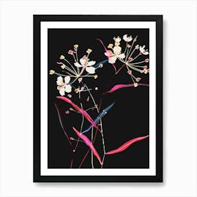 Neon Flowers On Black Babys Breath 3 Art Print