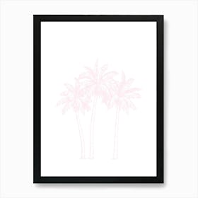 Light Pink Palm Trees Art Print