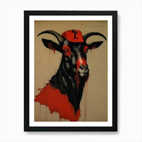 The Goat, Red& Black, Art Print Art Print