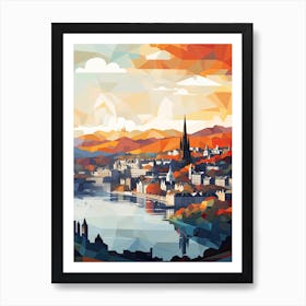 Edinburgh, United Kingdom, Geometric Illustration 3 Art Print