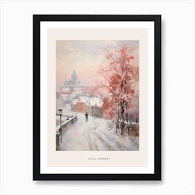 Dreamy Winter Painting Poster Oslo Norway 4 Art Print