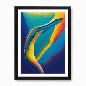 Elasmosaurus 1 Primary Colours Dinosaur Art Print