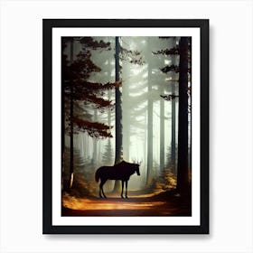 Elk In The Forest Art Print