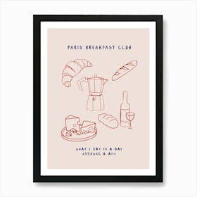 Paris Breakfast Club Art Print