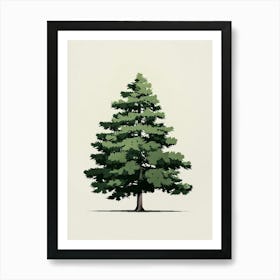 Fir Tree Pixel Illustration 2 Art Print