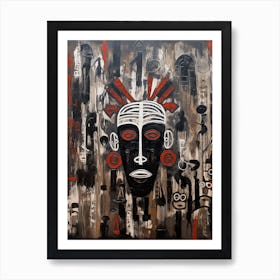Tribal Whispers: Masked Stories of Africa Art Print